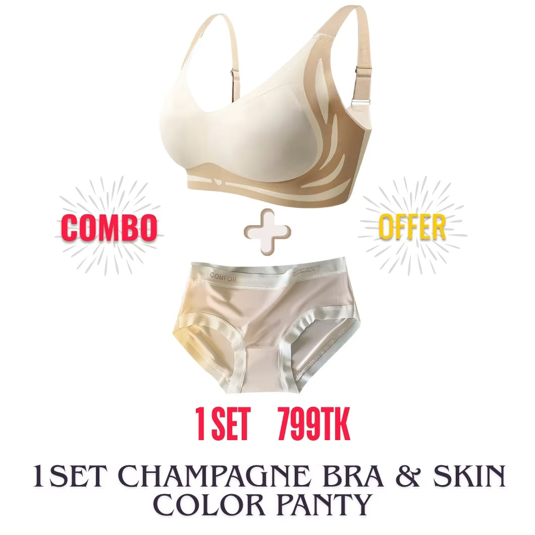 Lingerie Set for Women | Push Up Bra + Sweet Ice Silk Underwear