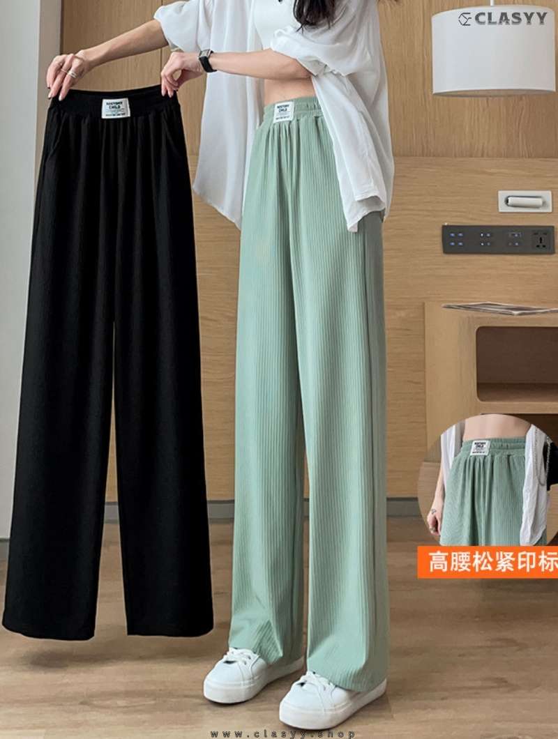 Women's Summer Thin Narrow Wide Leg Trousers