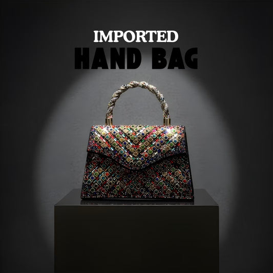 Elegant Wedding & Party Handbag - Women’s Candy Pattern PU Rhinestone Clutch