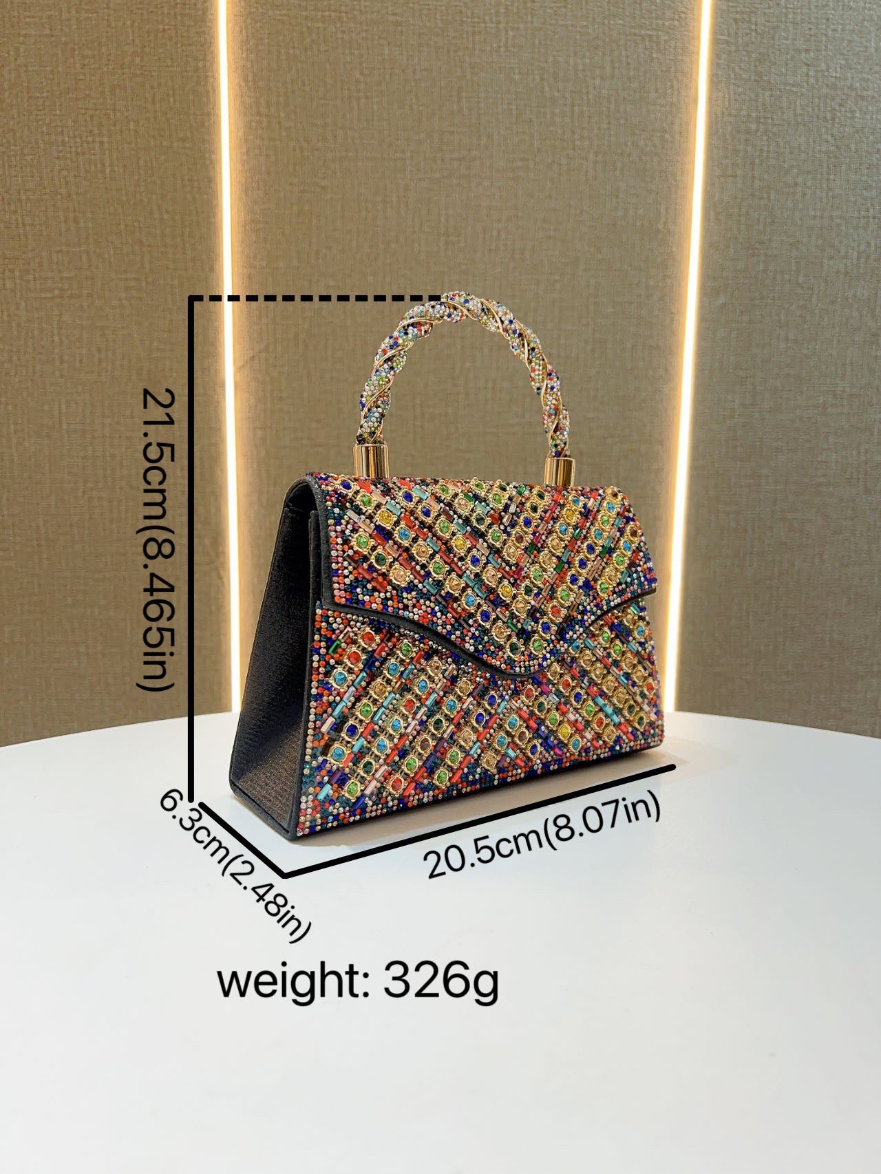Elegant Wedding & Party Handbag - Women’s Candy Pattern PU Rhinestone Clutch