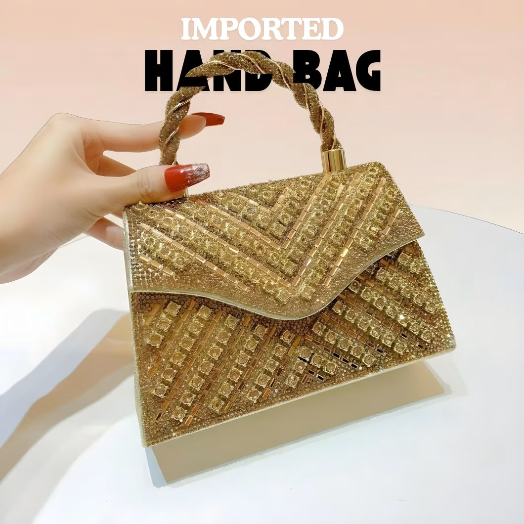 Elegant Wedding & Party Handbag - Women’s Candy Pattern PU Rhinestone Clutch