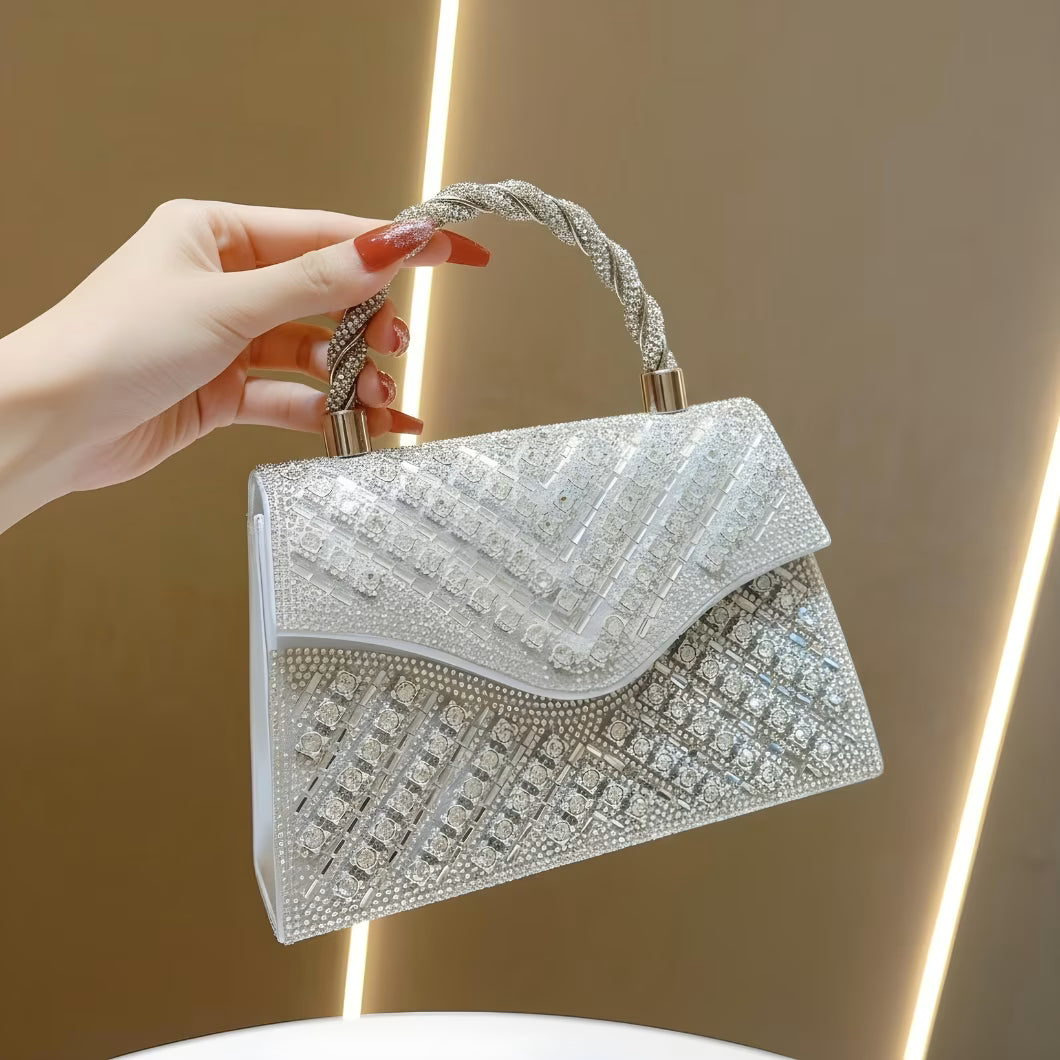 Elegant Wedding & Party Handbag - Women’s Candy Pattern PU Rhinestone Clutch
