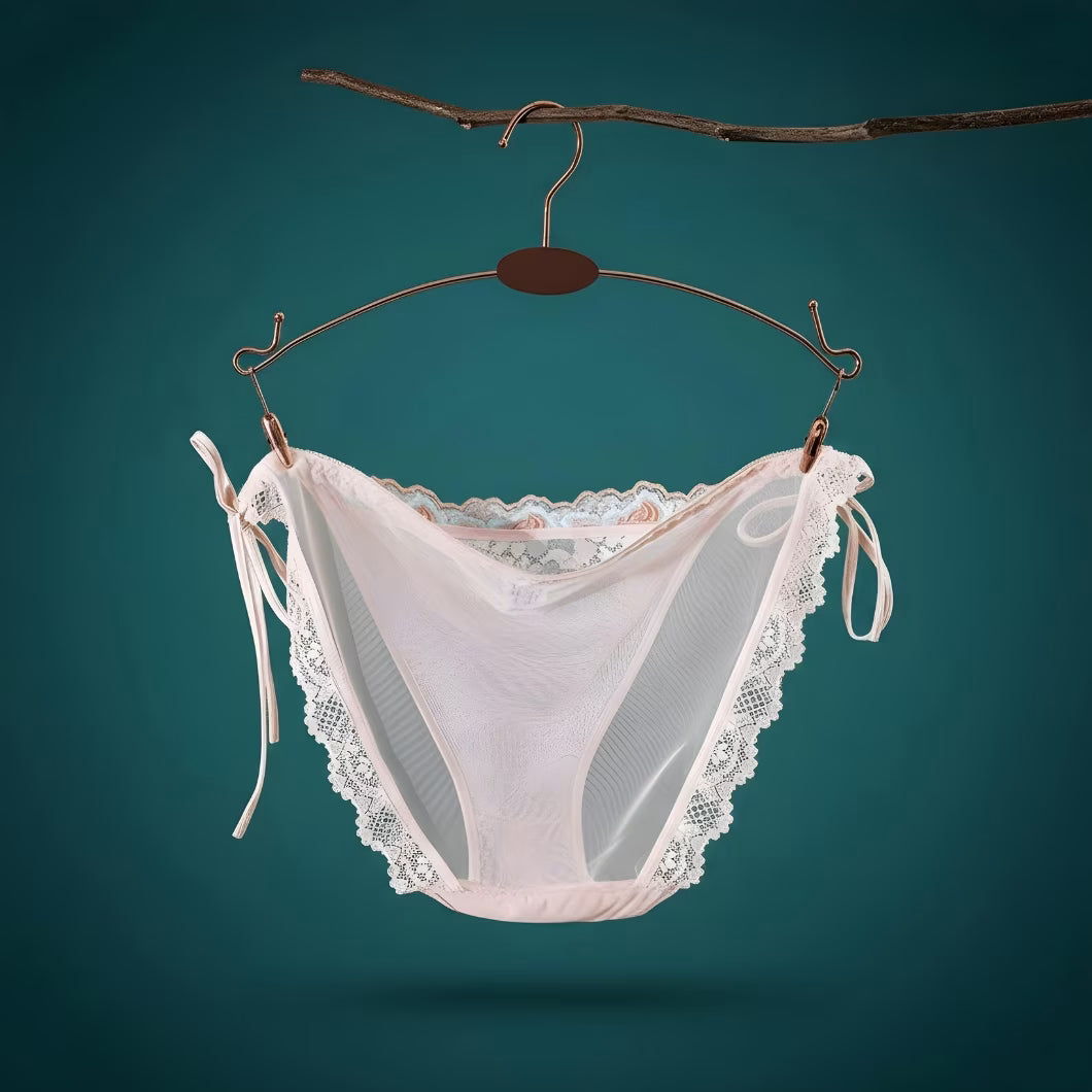 French Lace Embroidered Low-Waist Panties – Sexy High-Slit Mesh Briefs