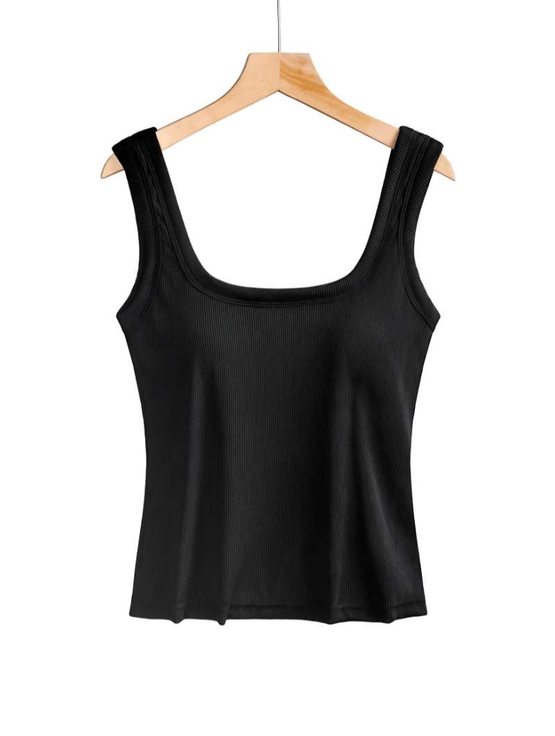 Girls Crop Tank Top with Chest Pad