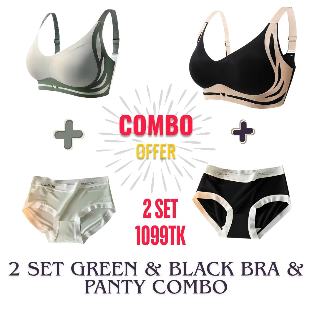 Lingerie Set for Women | Push Up Bra + Sweet Ice Silk Underwear
