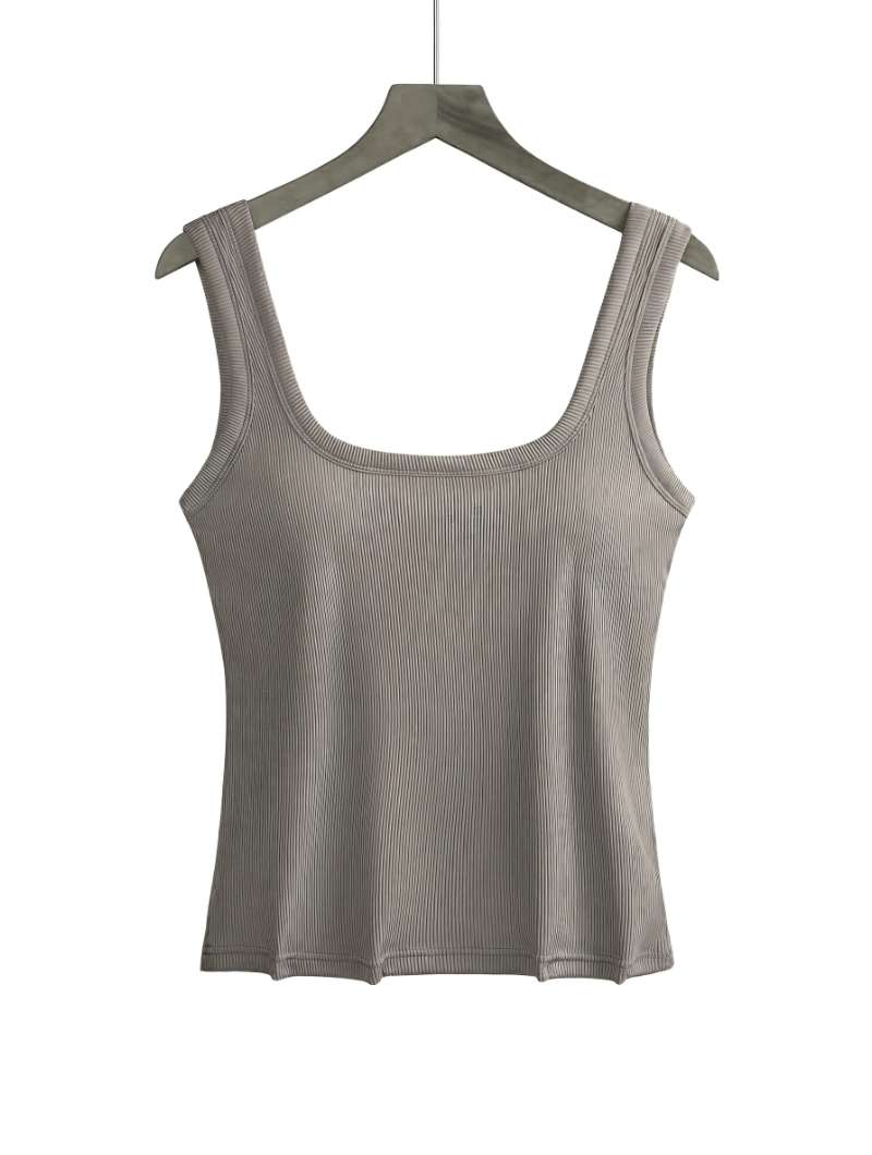 Girls Crop Tank Top with Chest Pad