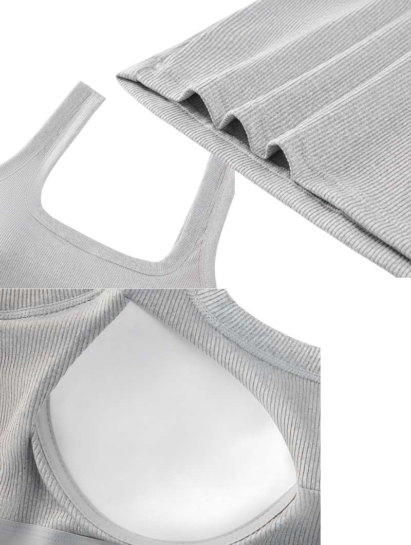 Girls Crop Tank Top with Chest Pad