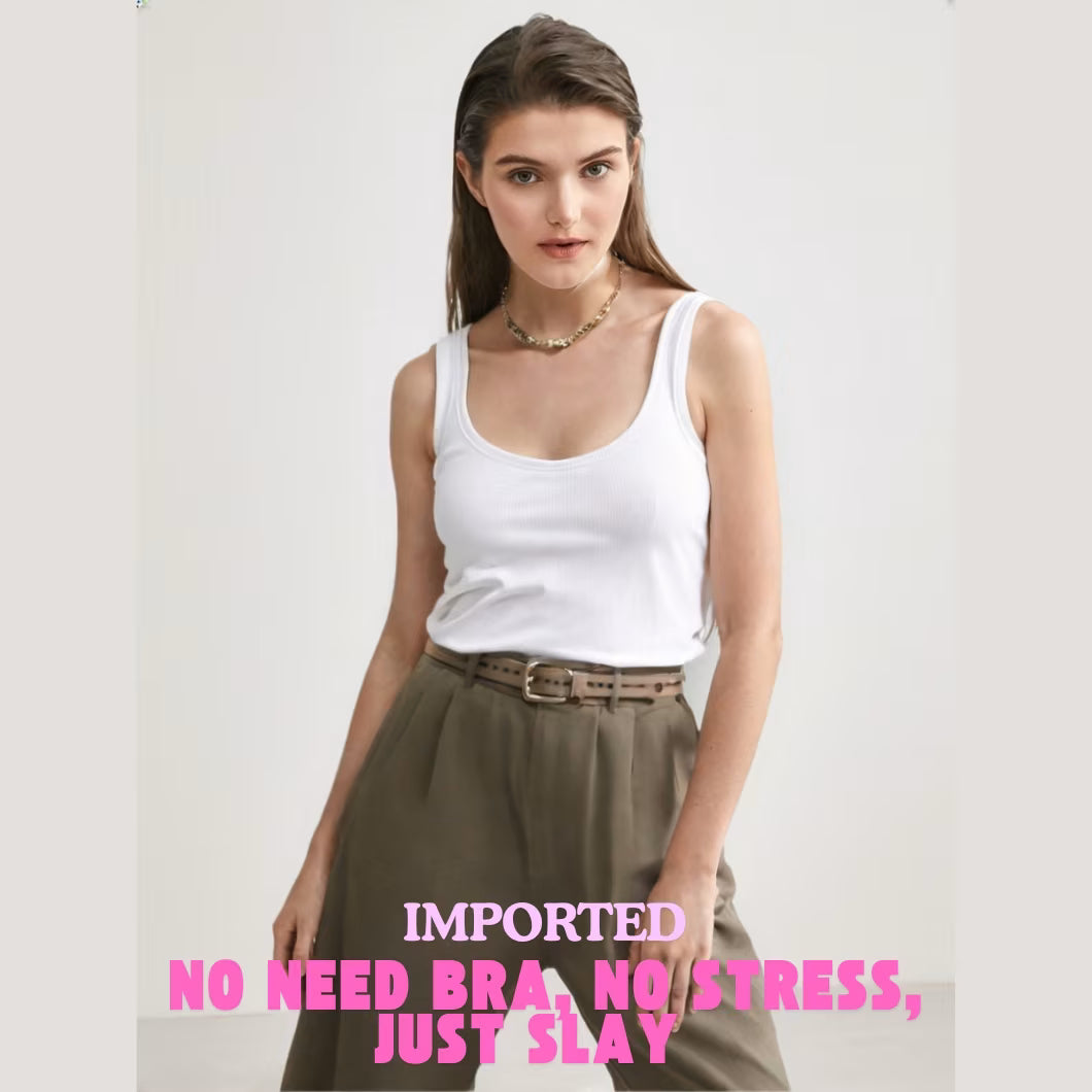 Premium Girls Crop Tank Top with Chest Pad | Best For Summer and Gym