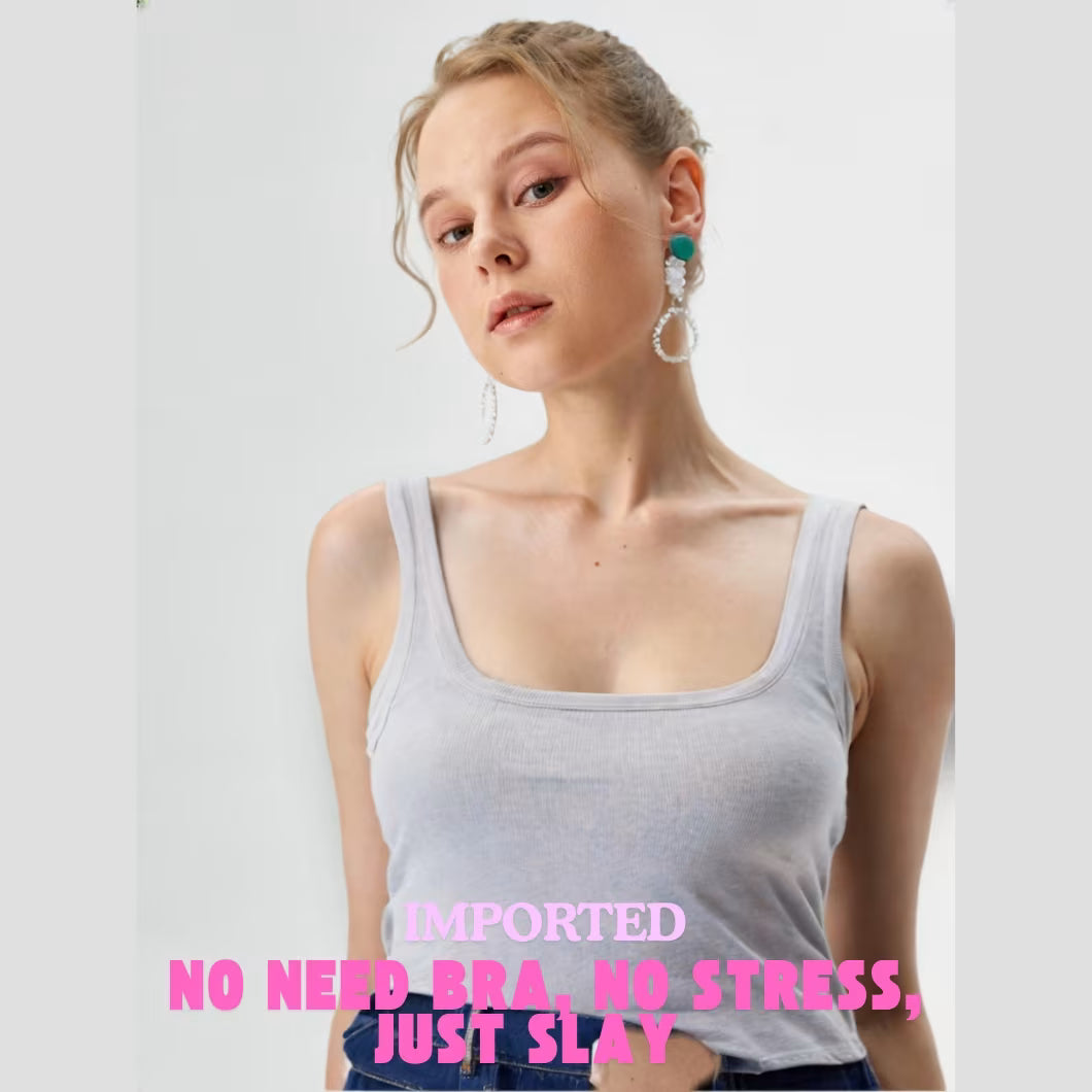 Premium Girls Crop Tank Top with Chest Pad | Best For Summer and Gym
