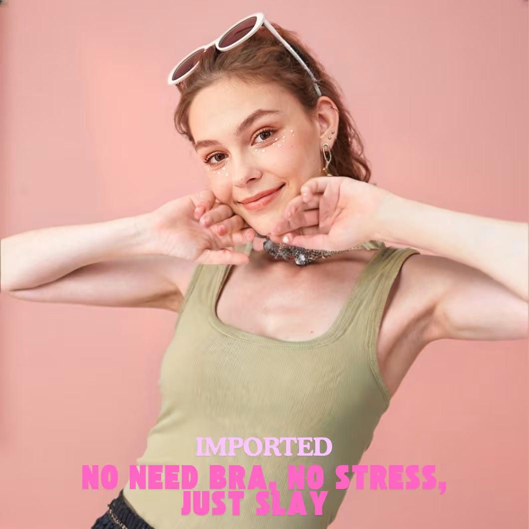 Premium Girls Crop Tank Top with Chest Pad | Best For Summer and Gym