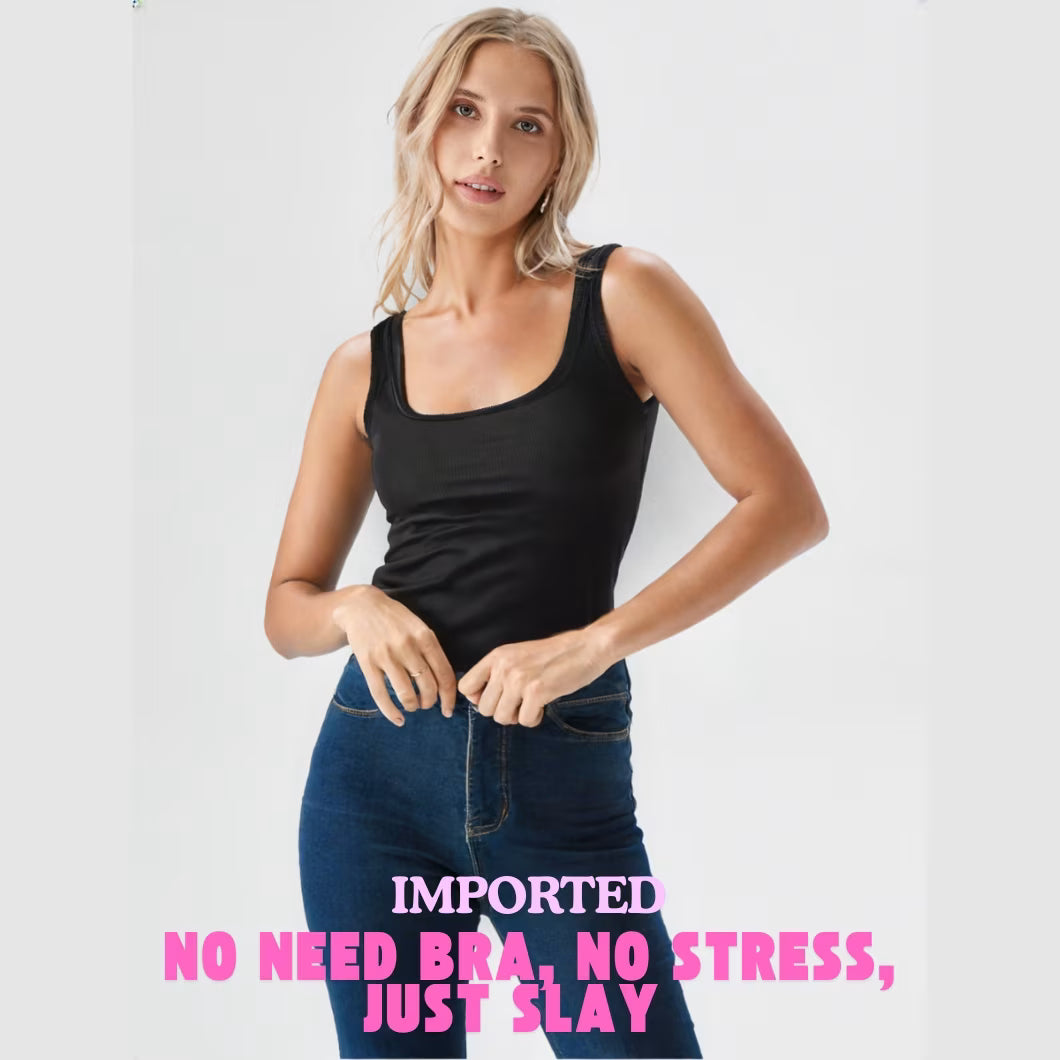 Premium Girls Crop Tank Top with Chest Pad | Best For Summer and Gym