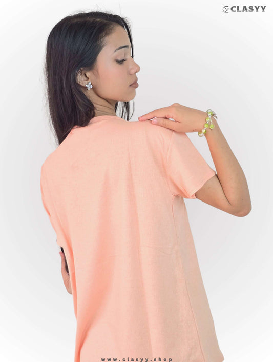 Women's Tshirt Half Sleeve Baby Pink
