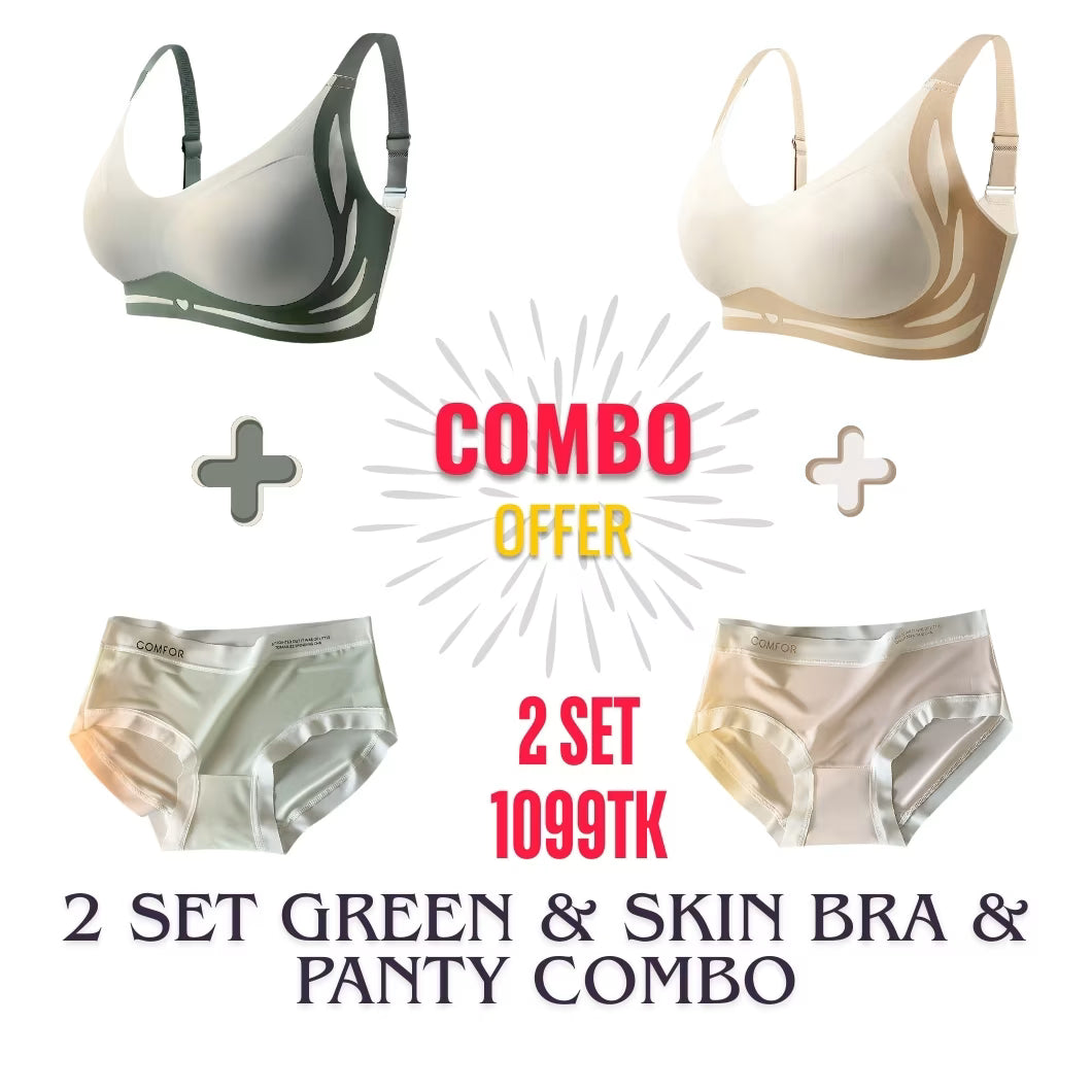 Lingerie Set for Women | Push Up Bra + Sweet Ice Silk Underwear