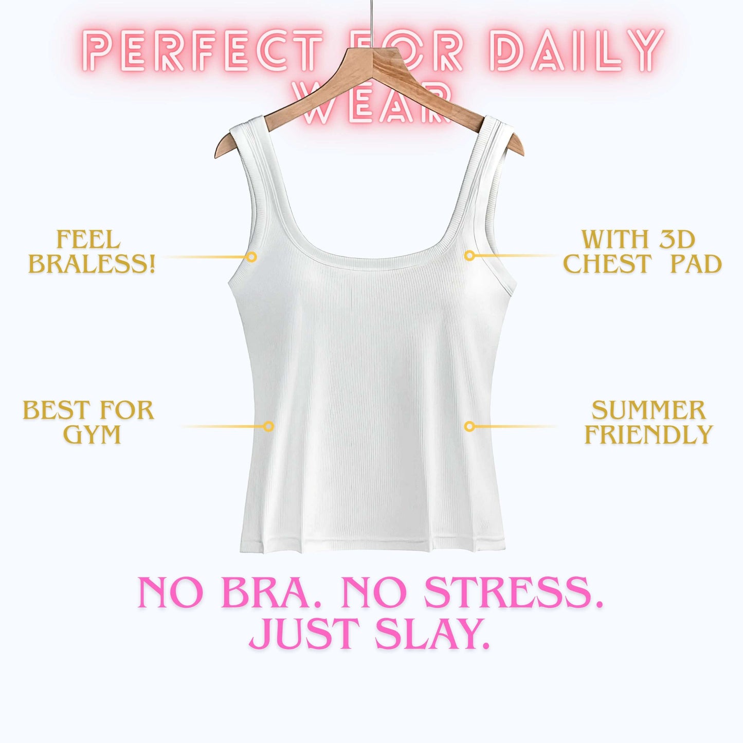 Premium Girls Crop Tank Top with Chest Pad | Best For Summer and Gym