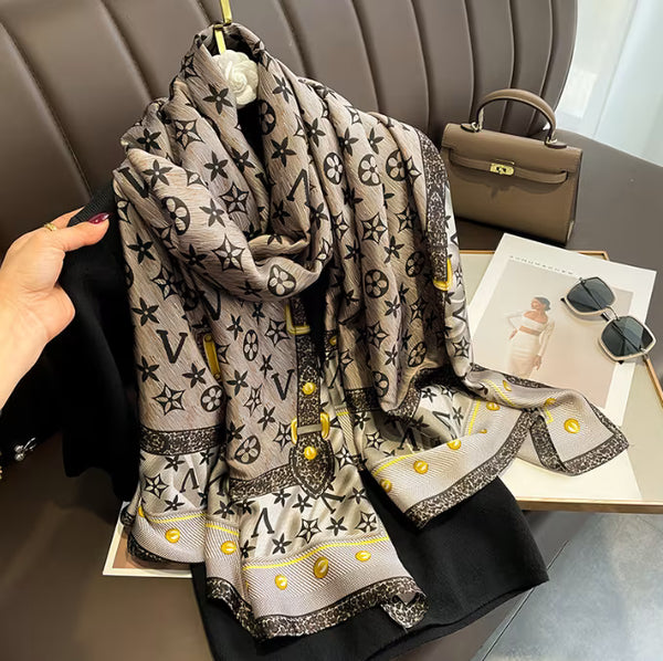 Long Silk Scarf for Women – small floral