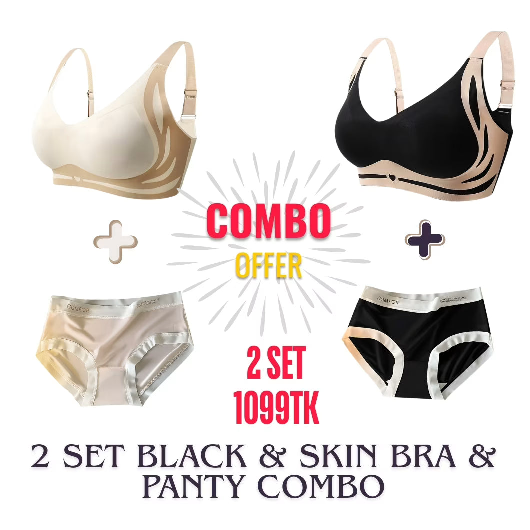 Lingerie Set for Women | Push Up Bra + Sweet Ice Silk Underwear