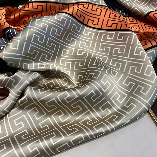 New Long Silk Scarf for Women – Elegant Printed