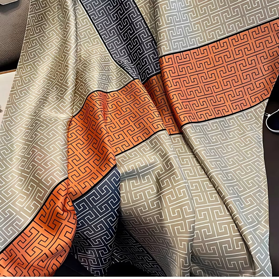 New Long Silk Scarf for Women – Elegant Printed