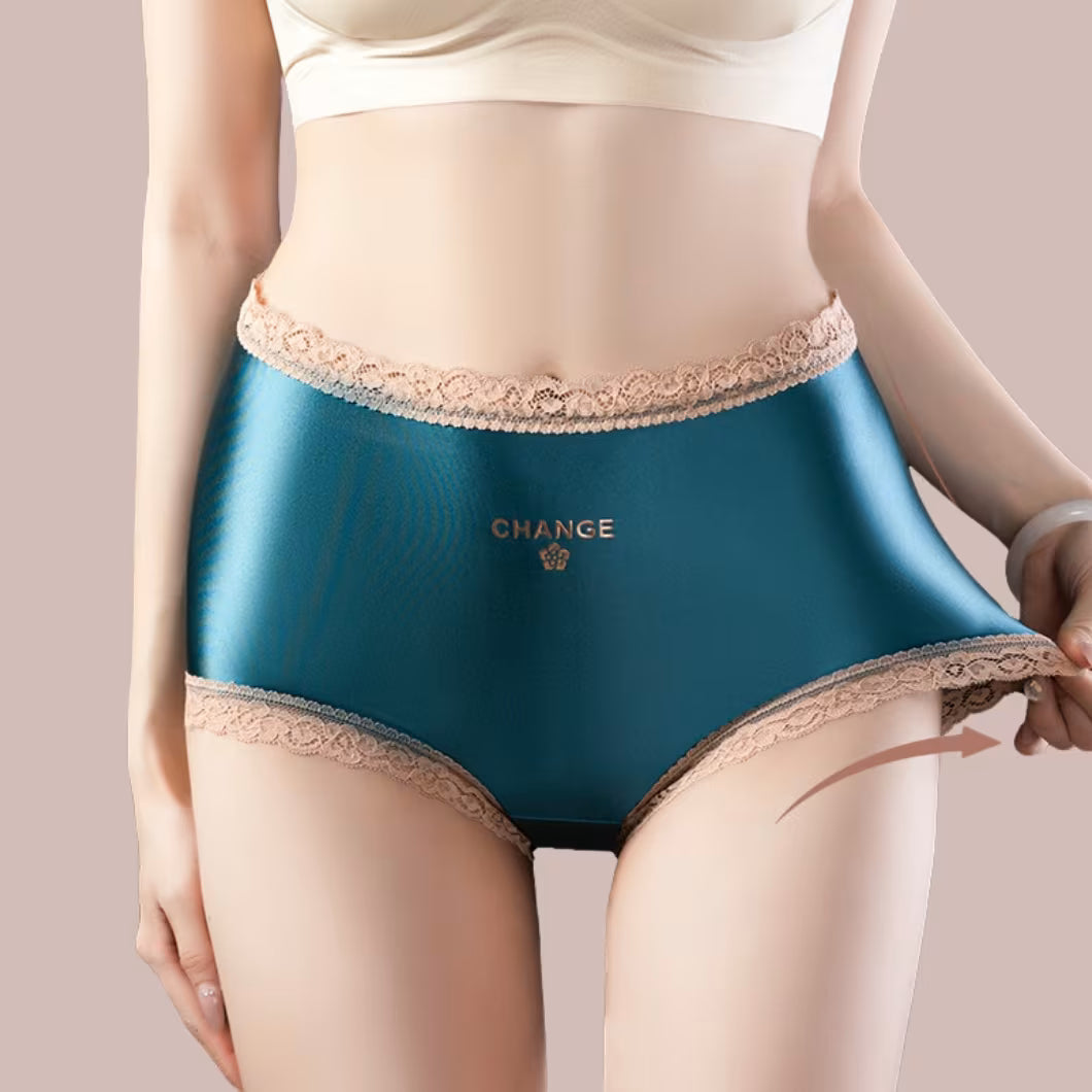Satin Silk Mid-Waist Antibacterial Women’s Underwear