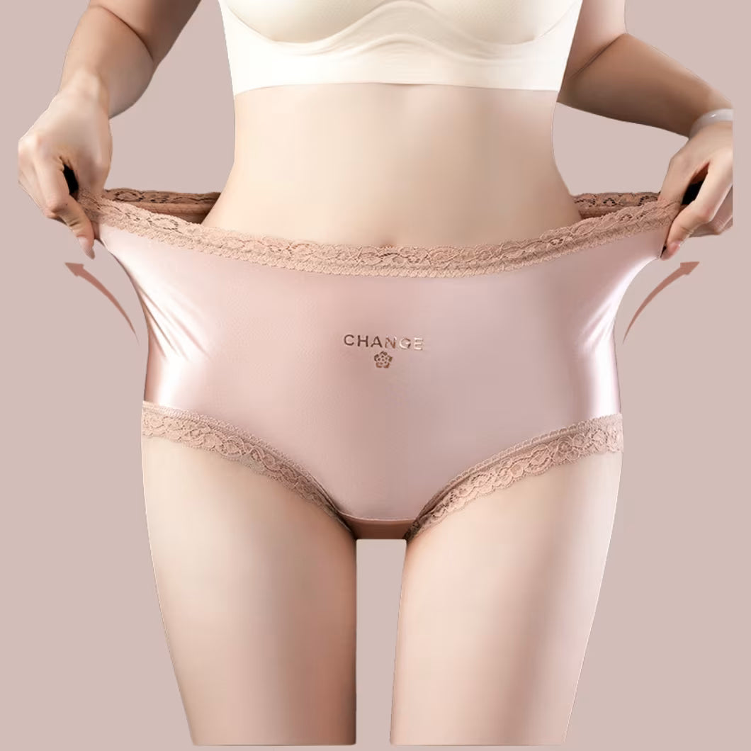 Satin Silk Mid-Waist Antibacterial Women’s Underwear