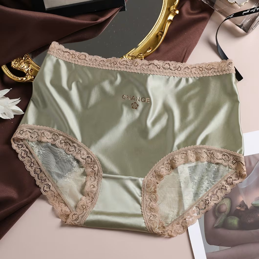 Satin Silk Mid-Waist Antibacterial Women’s Underwear