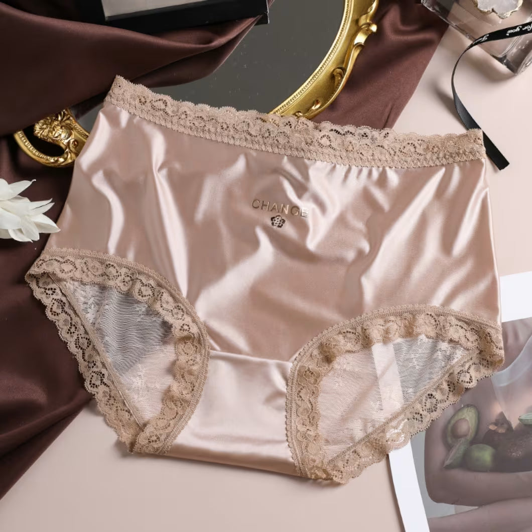 Satin Silk Mid-Waist Antibacterial Women’s Underwear