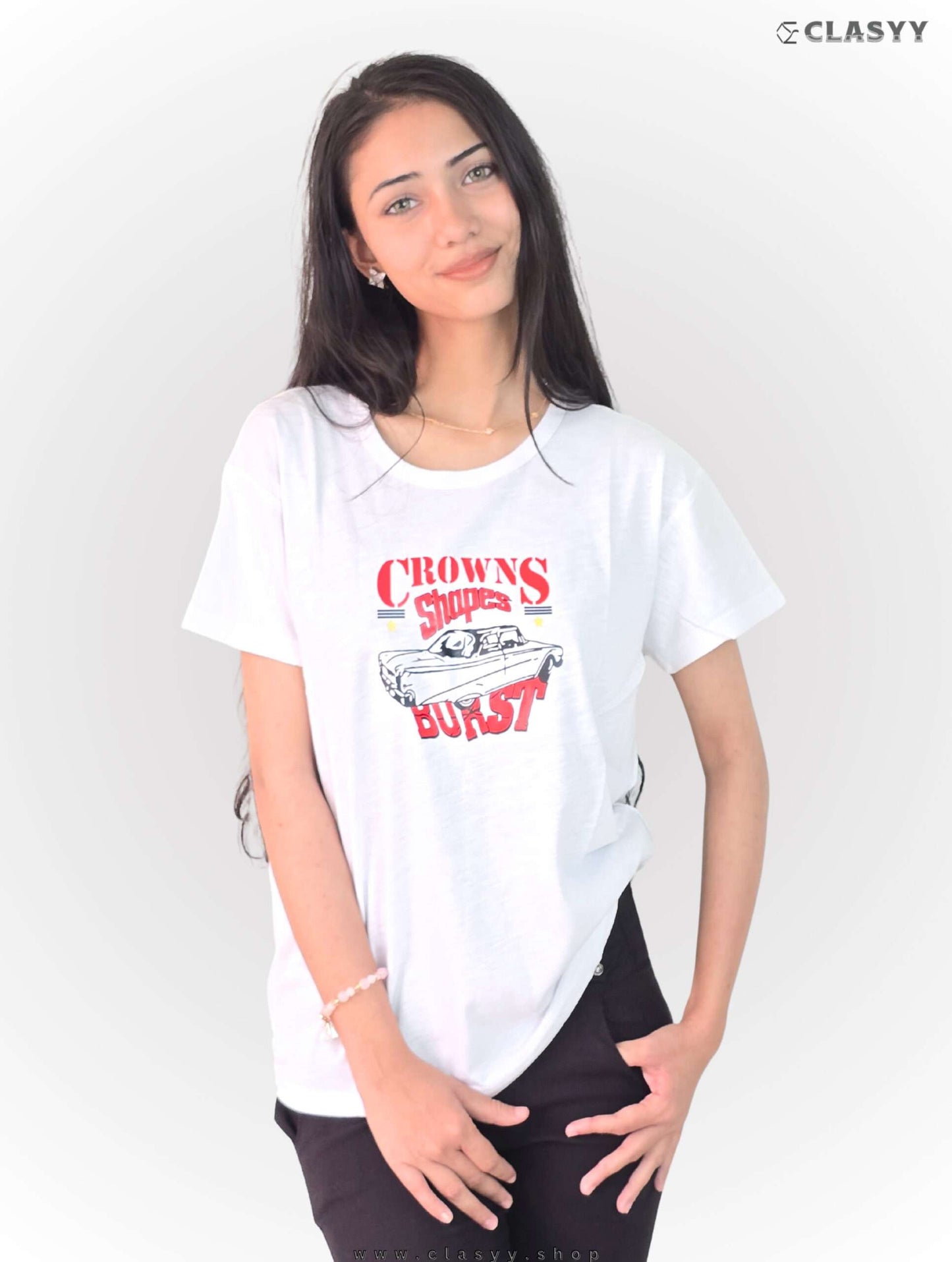 Women's T-shirt Half Sleeve White