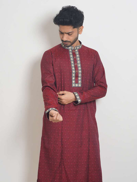Limited Edition Eid Panjabi Premium Quality - Maroon