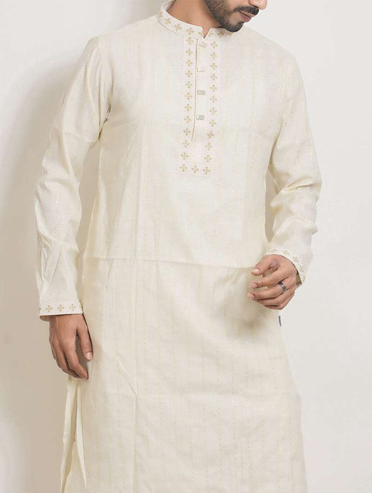 Off White Limited Edition Eid Panjabi Premium Quality
