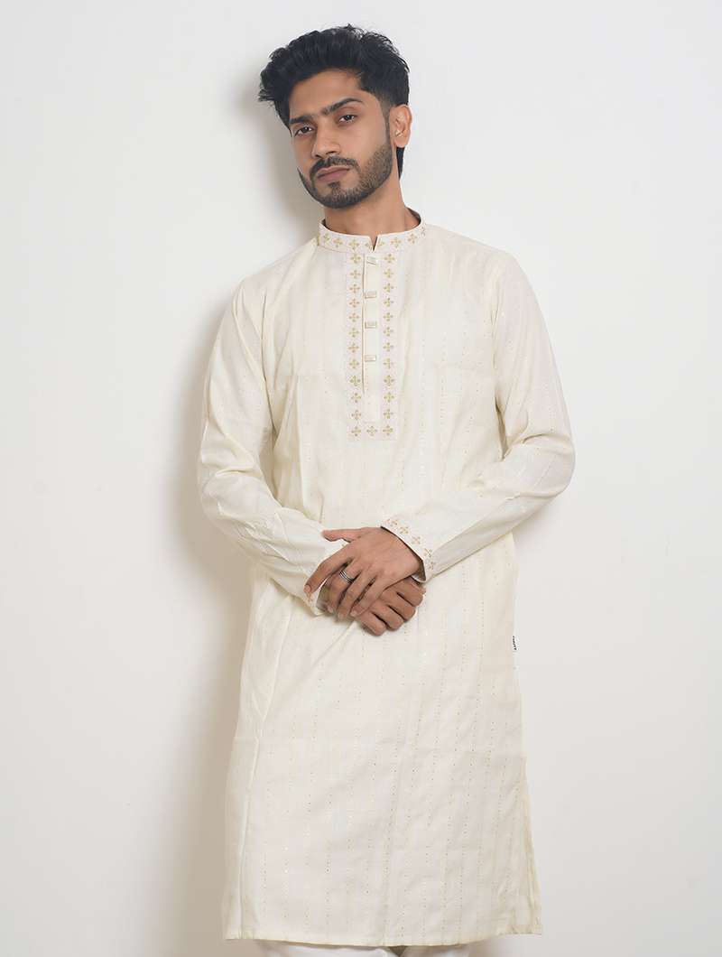 Off White Limited Edition Eid Panjabi Premium Quality