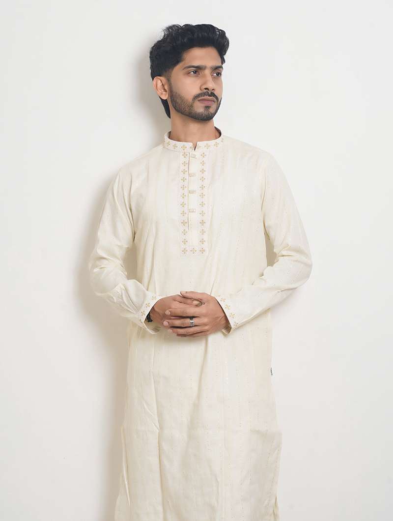 Off White Limited Edition Eid Panjabi Premium Quality