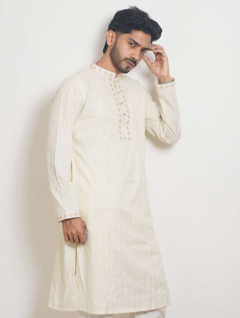 Off White Limited Edition Eid Panjabi Premium Quality
