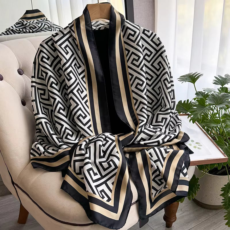 New Long Silk Scarf for Women – Elegant Design