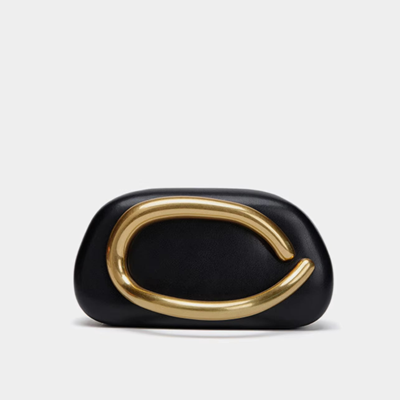 Women's Trendy PU Leather Clutch Bag Metal Handle