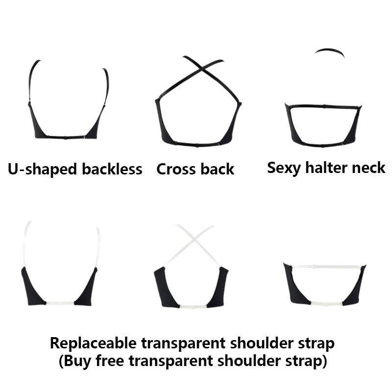Wedding Women Bra Backless Bra With Convertible Invisible Straps Free