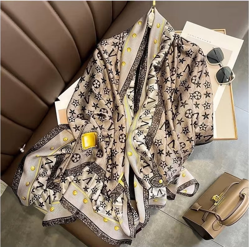 Long Silk Scarf for Women – small floral