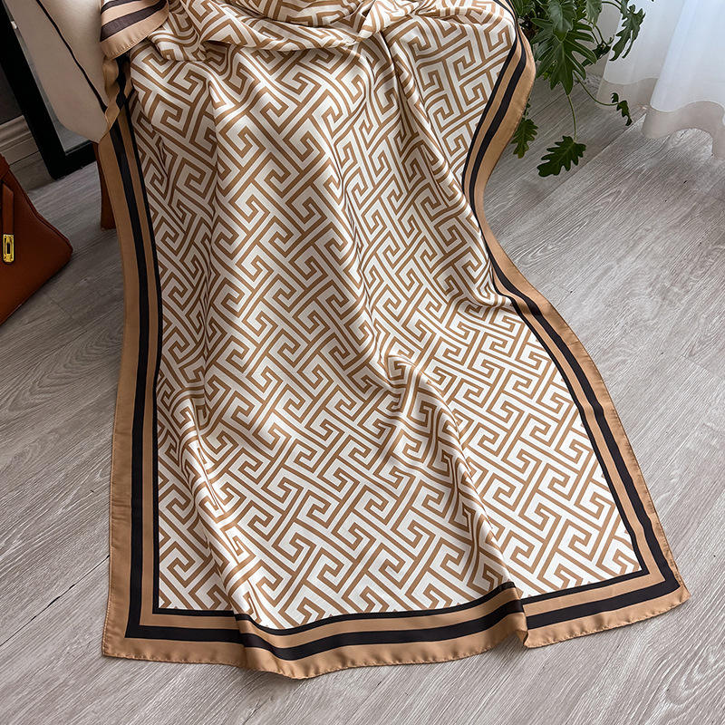 New Long Silk Scarf for Women – Elegant Printed Color