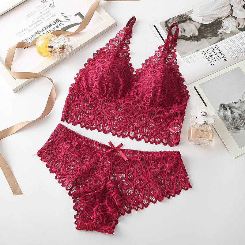 Sexy Lace Push-Up Bra Set for Women – Anti-Sagging & Comfortable Lingerie
