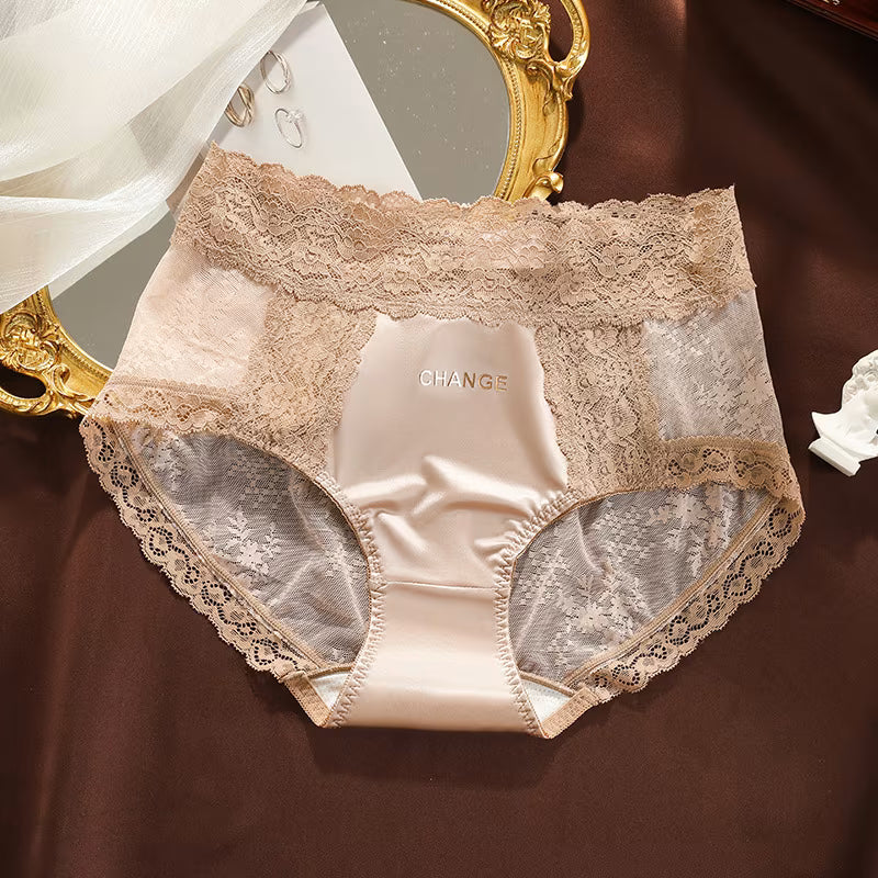 Satin Silk Mid-Waist Antibacterial Women’s Underwear