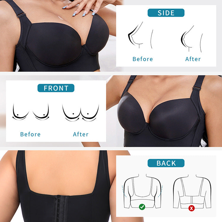 Women's Plus Size 3/4 Cup Push Up Wireless Bra