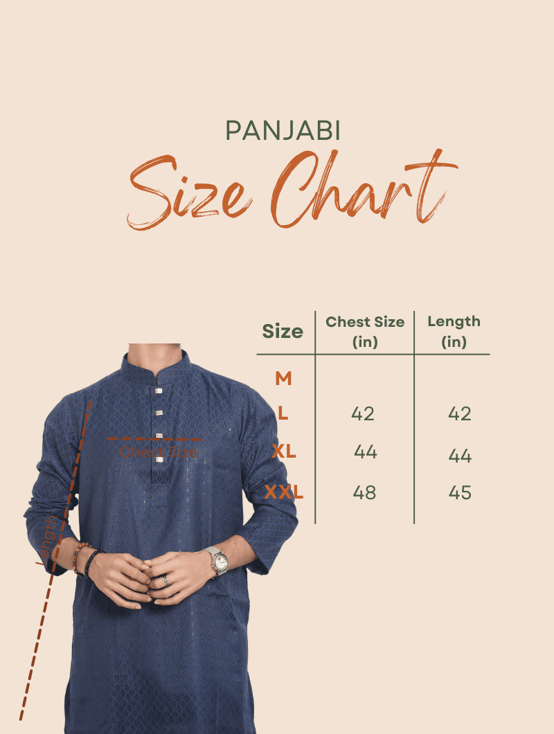 Blue Limited Edition Eid Panjabi Premium Quality