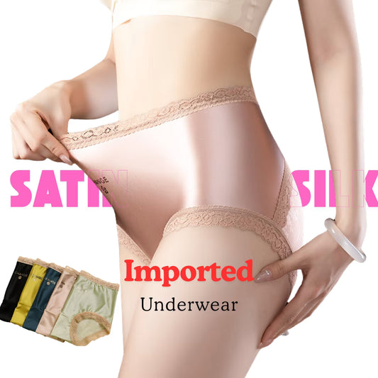 Satin Silk Mid-Waist Antibacterial Women’s Underwear