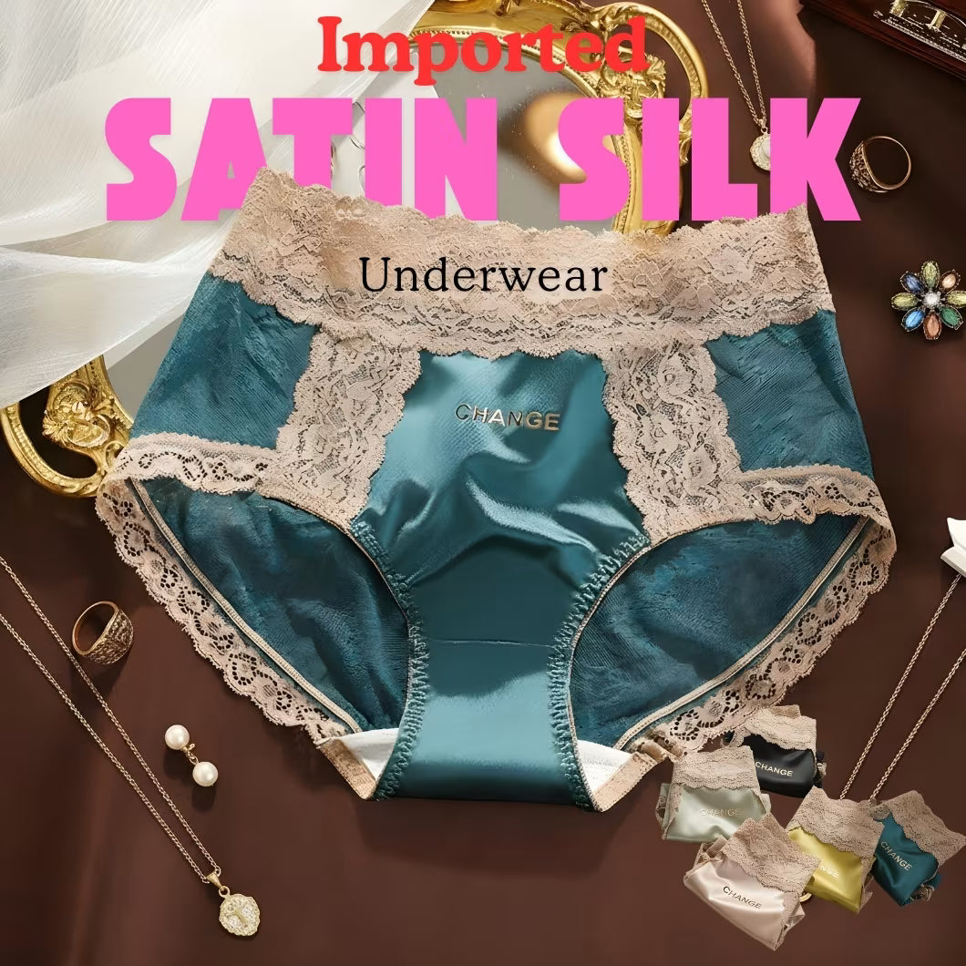 Satin Silk Mid-Waist Antibacterial Women’s Underwear
