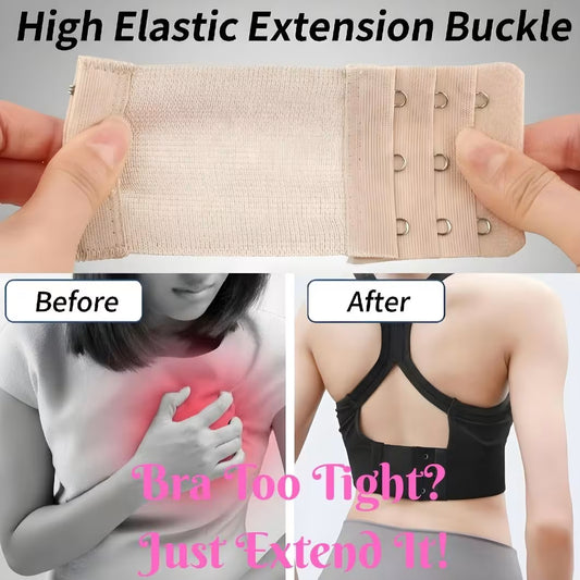 Extended Hook Bra Extender – Widened Straps | 2-3 Rows & 4 Buckles