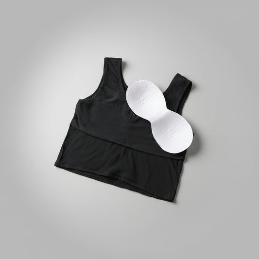Girls Crop Tank Top With Chest Pad