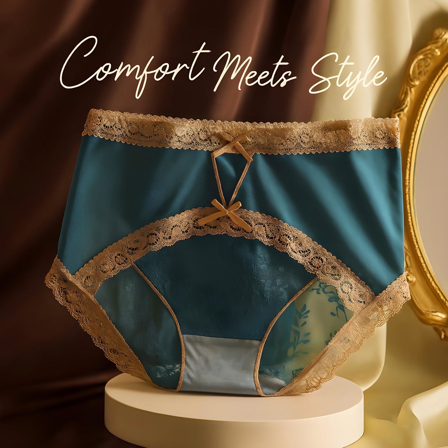 Satin Silk Mid-Waist Antibacterial Women’s Underwear