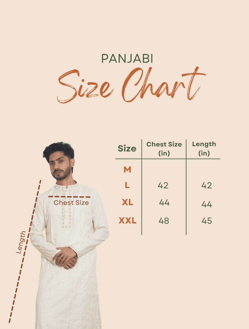 Off White Limited Edition Eid Panjabi Premium Quality