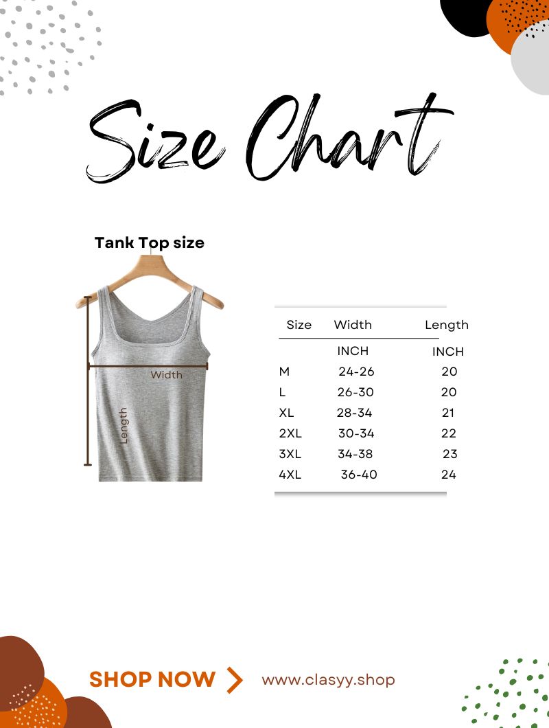 Ribbed Square Neck Camisole with Built-in Bra Pads Cotton Fabric– Plus Size Wide-Strap Vest for Women