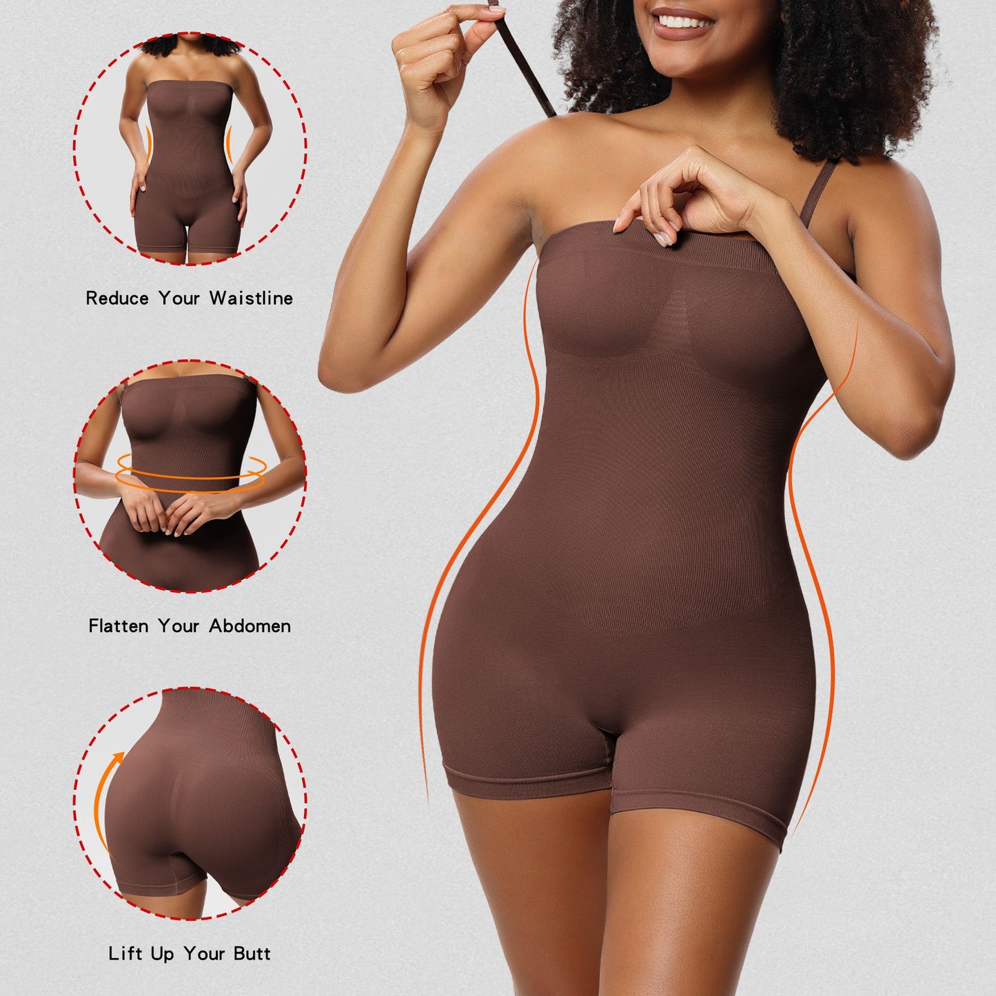Women’s Full Body Shapewear Bodysuit – Seamless Strapless Corset Tummy Control & Hip Lifting Shaper