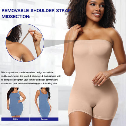 Women’s Full Body Shapewear Bodysuit – Seamless Strapless Corset Tummy Control & Hip Lifting Shaper